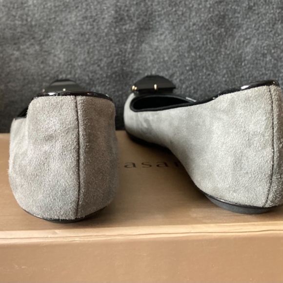 Gaetano Perrone for Te Cesan Grey Suede Jewel Flats Sz 37 - Picture 4 of 11